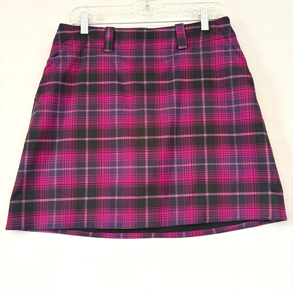 Nike Golf Dri-FIT Pink‎ Purple Plaid Skort Womens Size 8 Performance Skirt